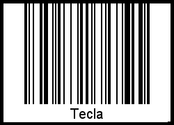 Der Voname Tecla als Barcode und QR-Code