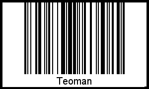Barcode des Vornamen Teoman