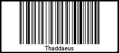 Barcode des Vornamen Thaddaeus
