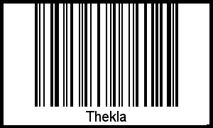 Der Voname Thekla als Barcode und QR-Code