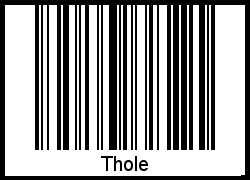 Barcode des Vornamen Thole