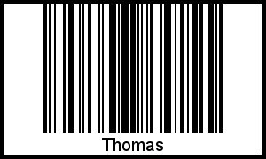 Der Voname Thomas als Barcode und QR-Code