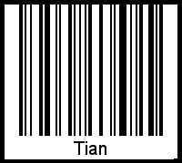 Der Voname Tian als Barcode und QR-Code