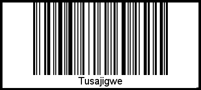 Der Voname Tusajigwe als Barcode und QR-Code