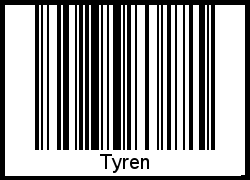 Der Voname Tyren als Barcode und QR-Code