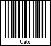 Der Voname Uate als Barcode und QR-Code