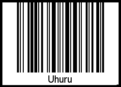 Uhuru als Barcode und QR-Code