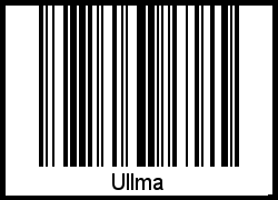 Der Voname Ullma als Barcode und QR-Code