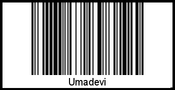 Umadevi als Barcode und QR-Code