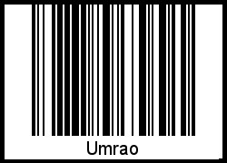 Der Voname Umrao als Barcode und QR-Code