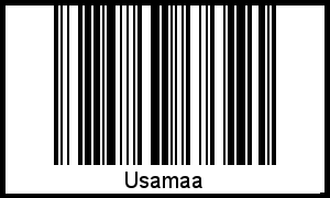 Der Voname Usamaa als Barcode und QR-Code