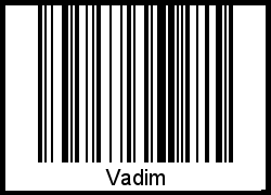 Der Voname Vadim als Barcode und QR-Code