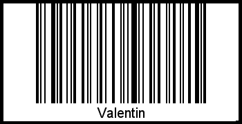 Valentin als Barcode und QR-Code