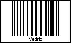 Der Voname Vedric als Barcode und QR-Code