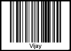 Der Voname Vijay als Barcode und QR-Code
