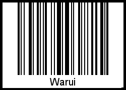 Der Voname Warui als Barcode und QR-Code