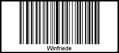 Winfriede als Barcode und QR-Code