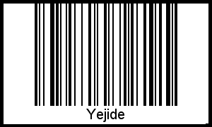 Der Voname Yejide als Barcode und QR-Code