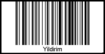Barcode des Vornamen Yildirim