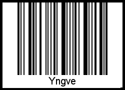 Der Voname Yngve als Barcode und QR-Code
