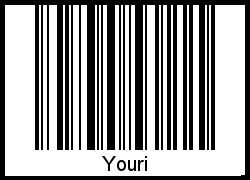 Der Voname Youri als Barcode und QR-Code