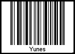 Yunes als Barcode und QR-Code