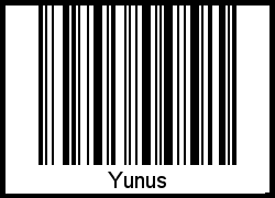 Barcode des Vornamen Yunus