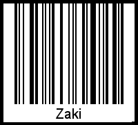Der Voname Zaki als Barcode und QR-Code