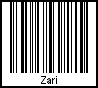 Der Voname Zari als Barcode und QR-Code