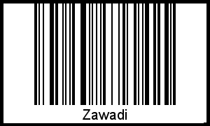 Der Voname Zawadi als Barcode und QR-Code