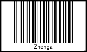 Der Voname Zhenga als Barcode und QR-Code