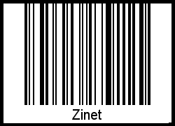 Barcode des Vornamen Zinet