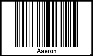 Der Voname Aaeron als Barcode und QR-Code