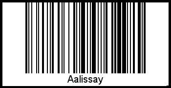 Der Voname Aalissay als Barcode und QR-Code