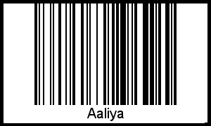 Barcode des Vornamen Aaliya
