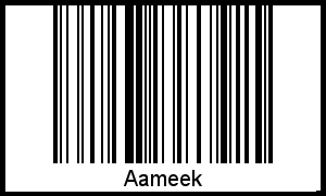 Aameek als Barcode und QR-Code