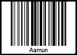 Der Voname Aamun als Barcode und QR-Code