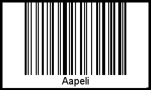 Barcode des Vornamen Aapeli