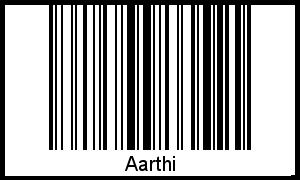 Der Voname Aarthi als Barcode und QR-Code