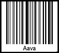 Der Voname Aava als Barcode und QR-Code