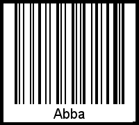 Der Voname Abba als Barcode und QR-Code