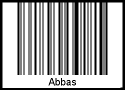 Der Voname Abbas als Barcode und QR-Code