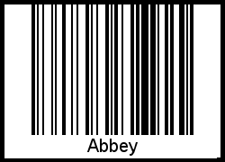 Der Voname Abbey als Barcode und QR-Code