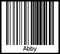 Der Voname Abby als Barcode und QR-Code