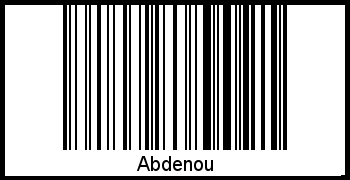 Barcode des Vornamen Abdenou