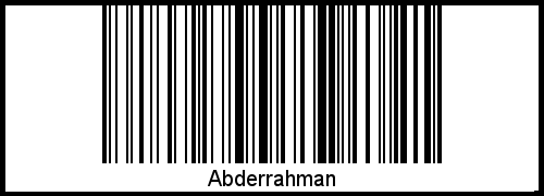 Barcode des Vornamen Abderrahman