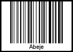 Abeje als Barcode und QR-Code