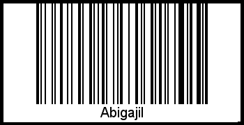 Der Voname Abigajil als Barcode und QR-Code