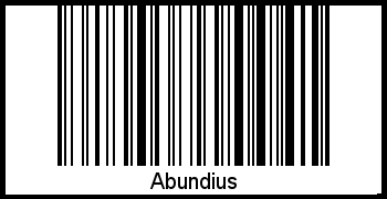 Der Voname Abundius als Barcode und QR-Code