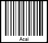 Der Voname Acai als Barcode und QR-Code
